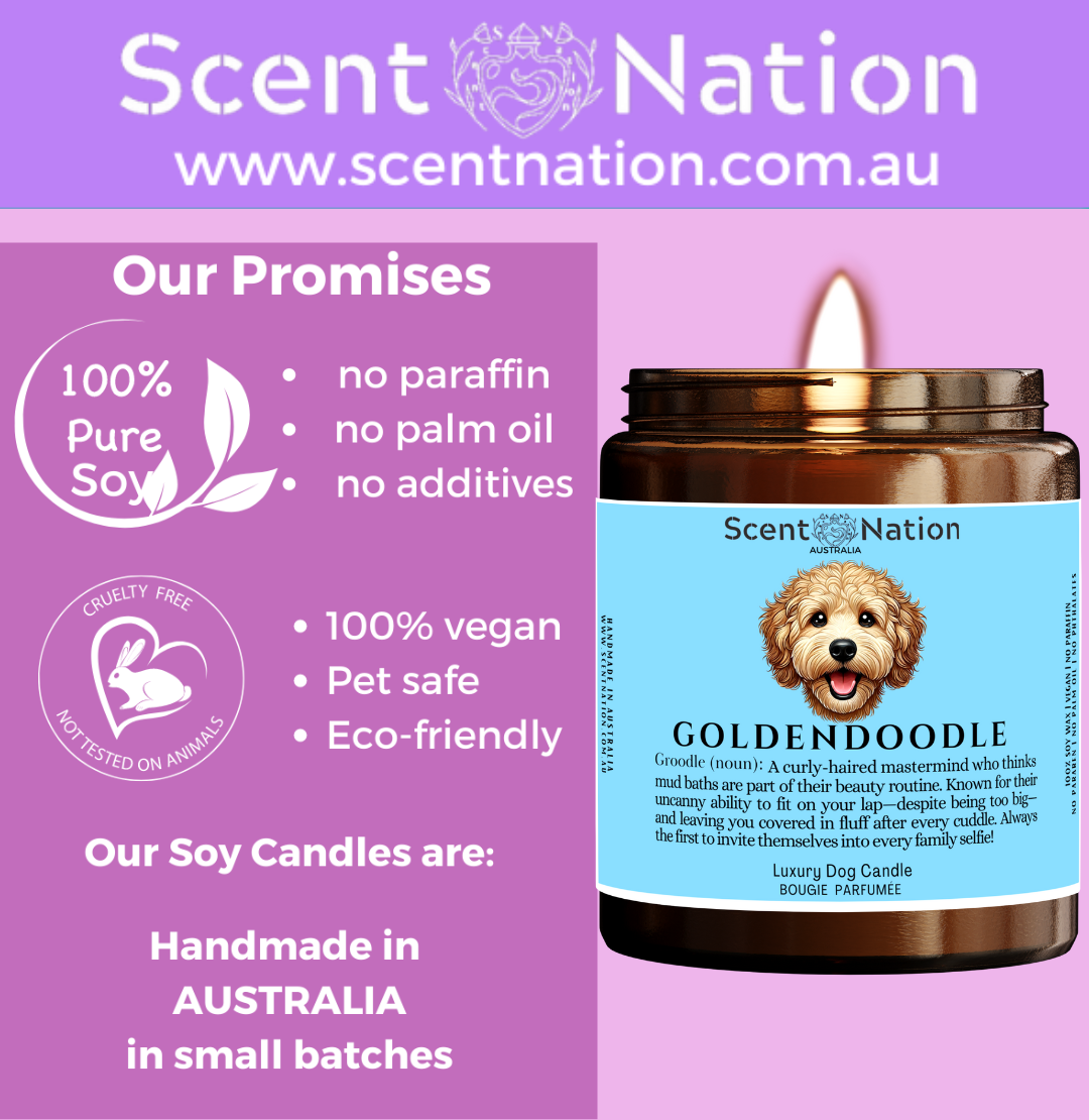 Australian Soy Candles, Soy Candles for Dog Lovers, Pet-Safe & Eco-Friendly Candles