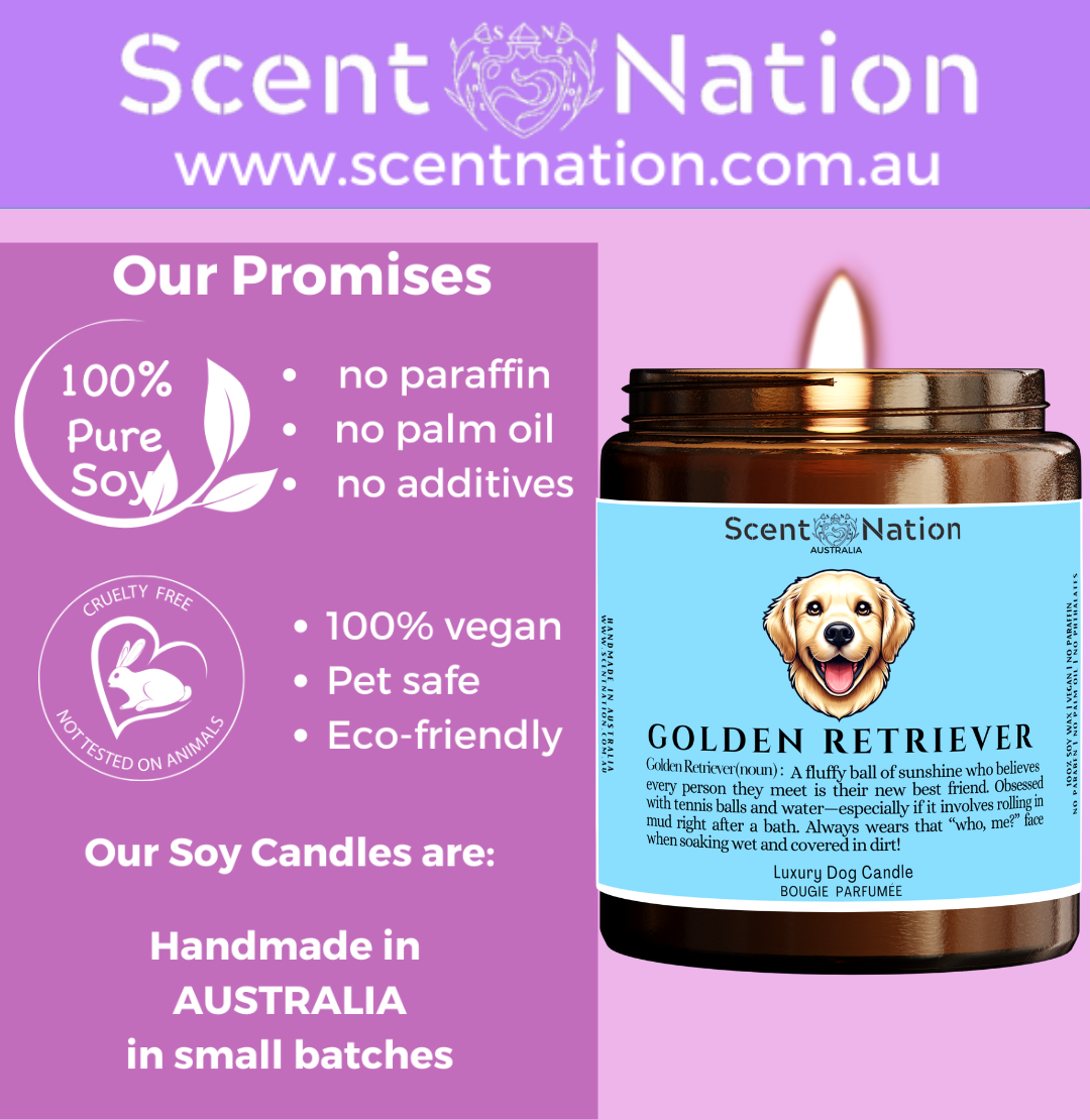 Australian Soy Candles, Soy Candles for Dog Lovers, Pet-Safe & Eco-Friendly Candles