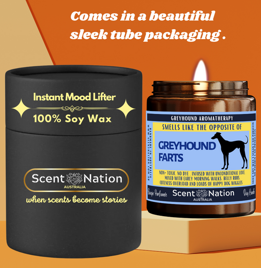 Luxury Dog Owner Gift Box - GREYHOUND Soy candle handmade in Australia. Premium Dog Lover Soy Candles