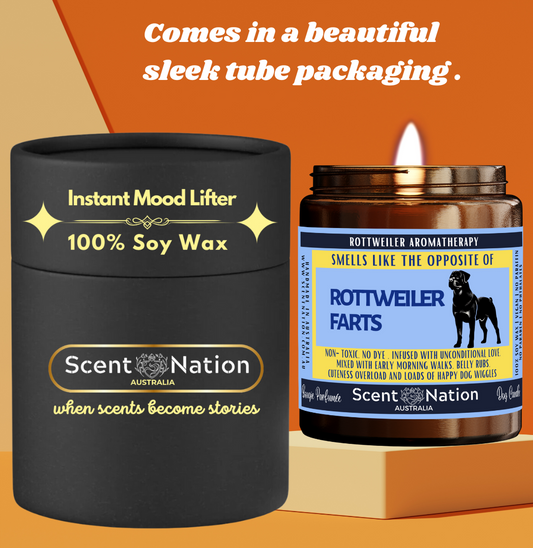 Luxury Dog Owner Gift Box - ROTTWEILER Soy candle handmade in Australia. Premium Dog Lover Soy Candles