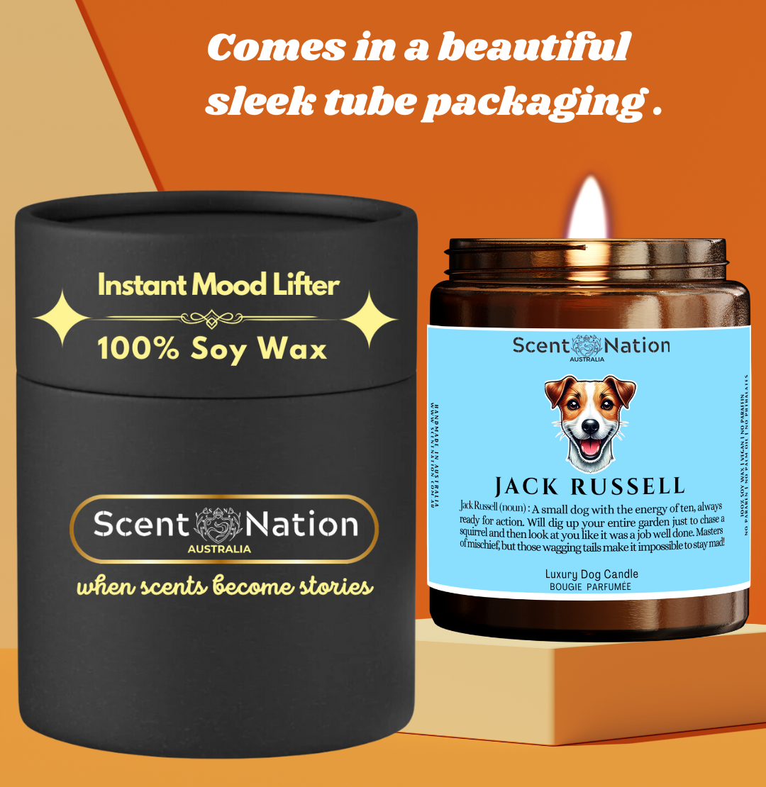 Luxury Dog Owner Gift Box - JACK RUSSEL Soy candle handmade in Australia
Premium Dog Lover Soy Candles