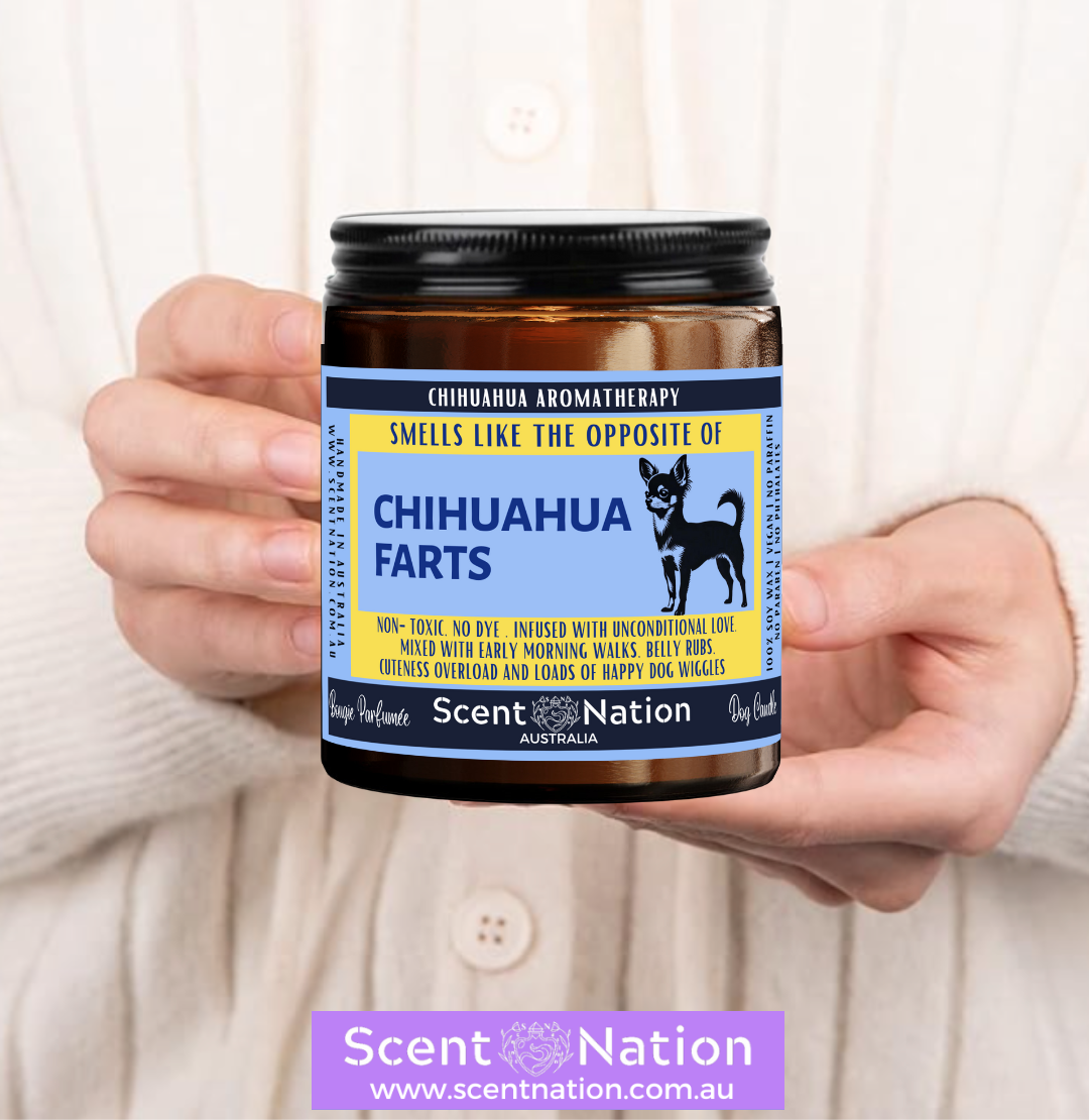 CHIHUAHUA Dog Gifts Australia – Best CHIHUAHUA Gifts for CHIHUAHUA Owners | Personalised, Funny & Unique CHIHUAHUA Themed Dog Candle (Dog FARTS Candle)