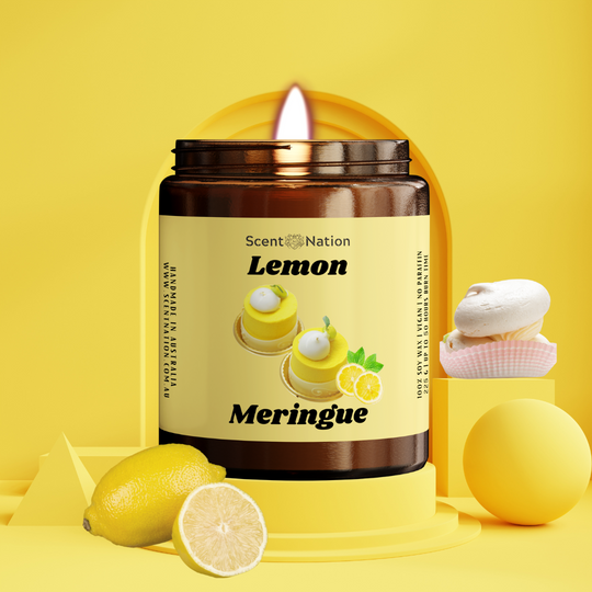 Lemon Meringue Scented Soy Candle Made in Australia Fast Shipping Non-toxic
