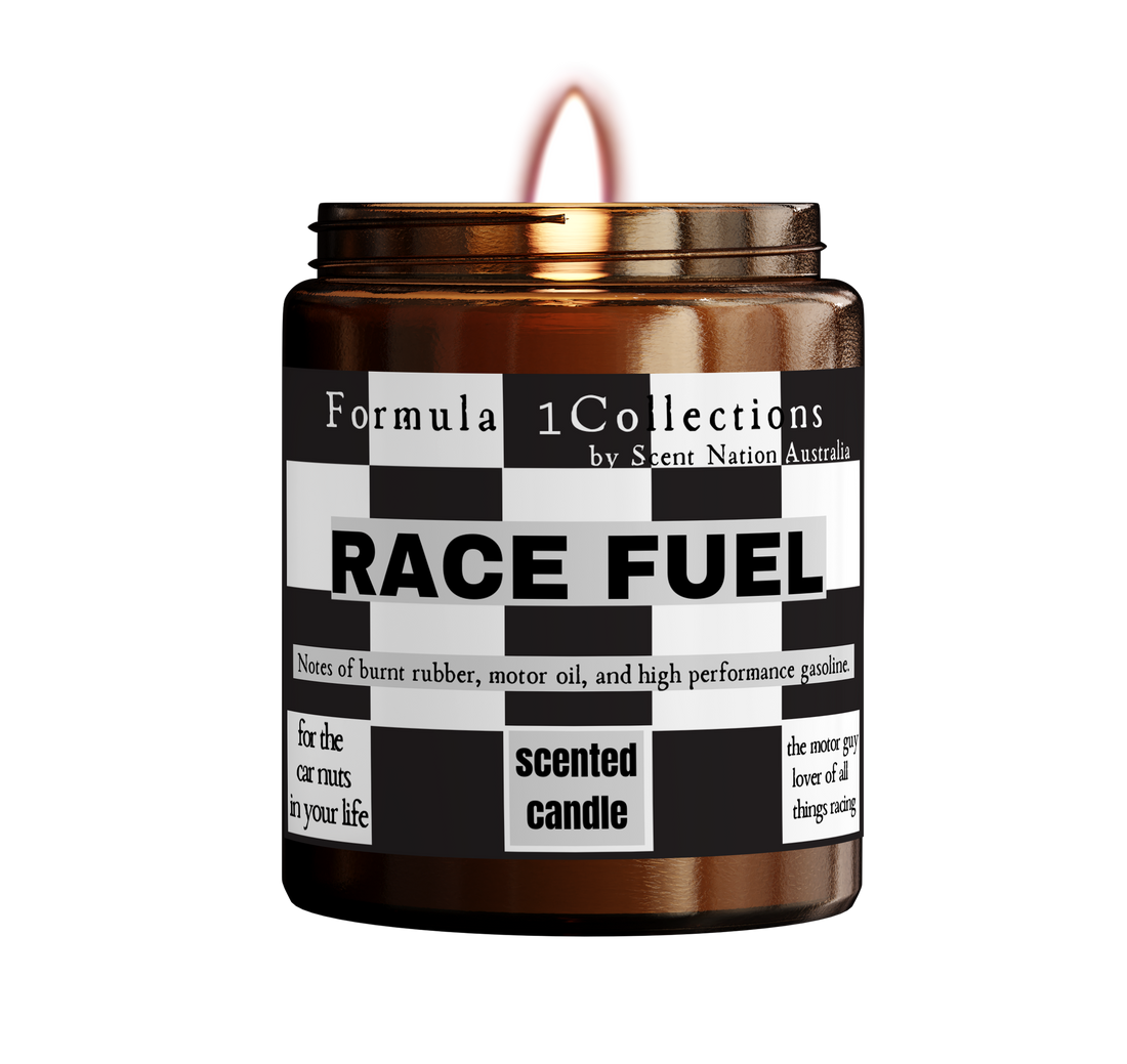 Hand-poured personalised Father's Day candle in our NSW home studio — engraved free on the Large 285g lid