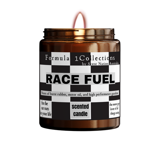 Hand-poured personalised Father's Day candle in our NSW home studio — engraved free on the Large 285g lid
