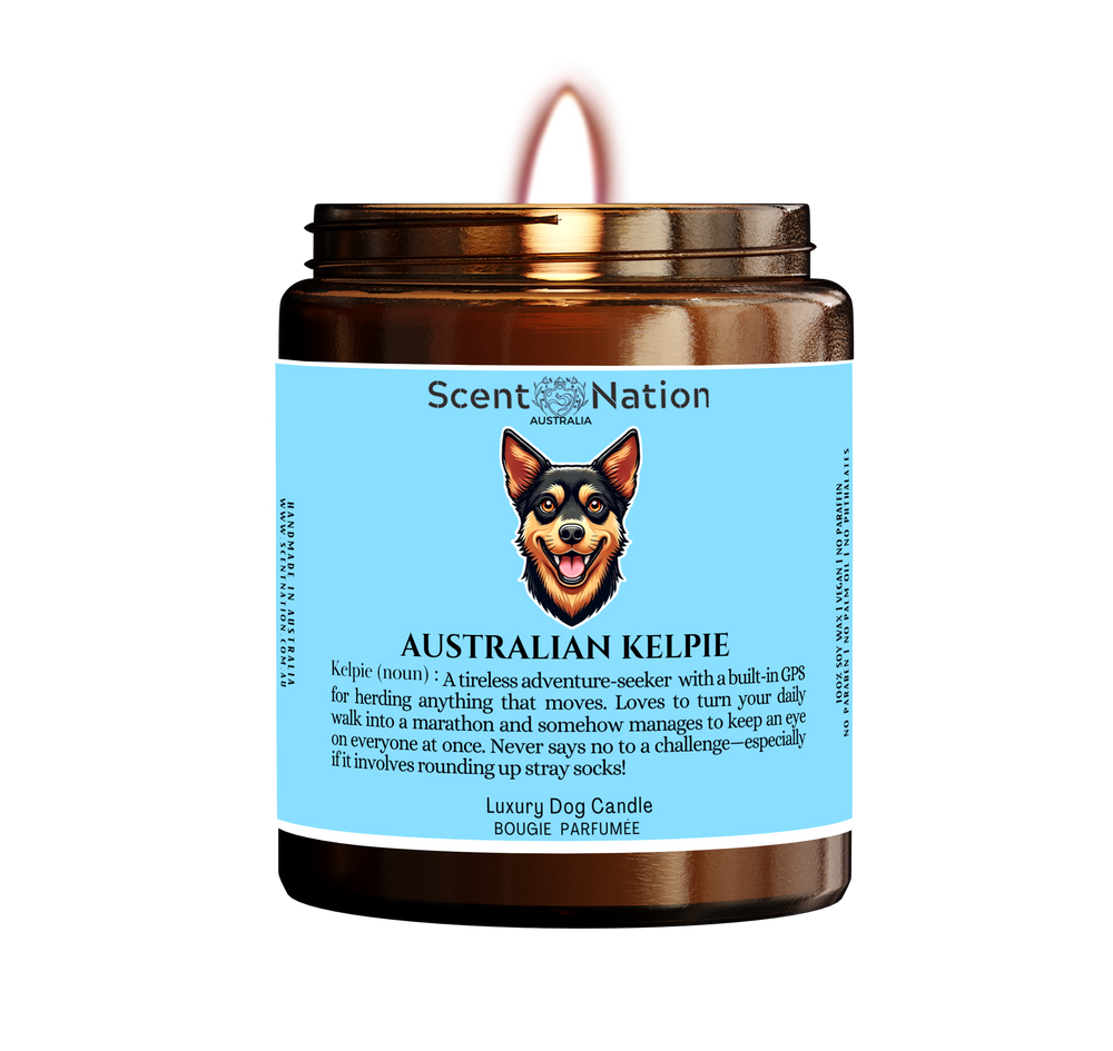 AUSTRALIAN KELPIE   Dog Gifts - Dog Candle for Dog lovers in Australia