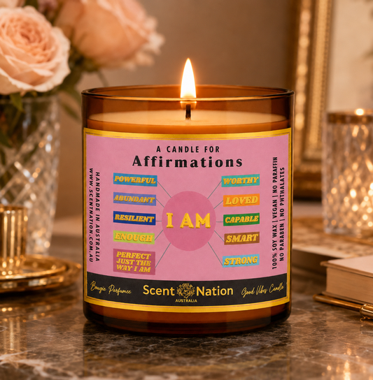 Affirmation Candle Meditation I AM soy candle by Scent Nation Australia 48 hour dispatch