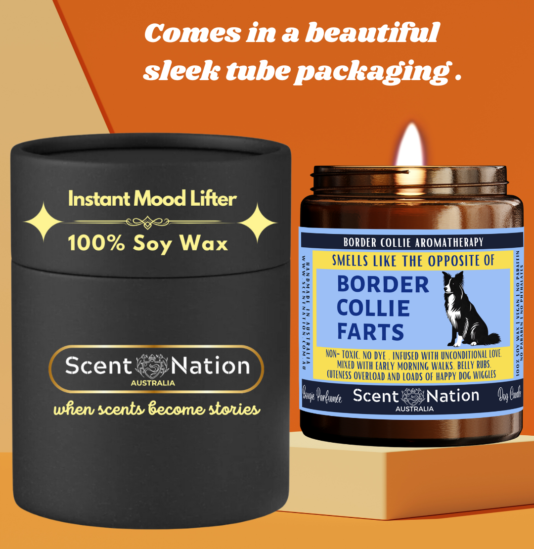 Luxury Dog Owner Gift Box - BORDER COLLIE  Soy candle handmade in Australia. Premium Dog Lover Soy Candles