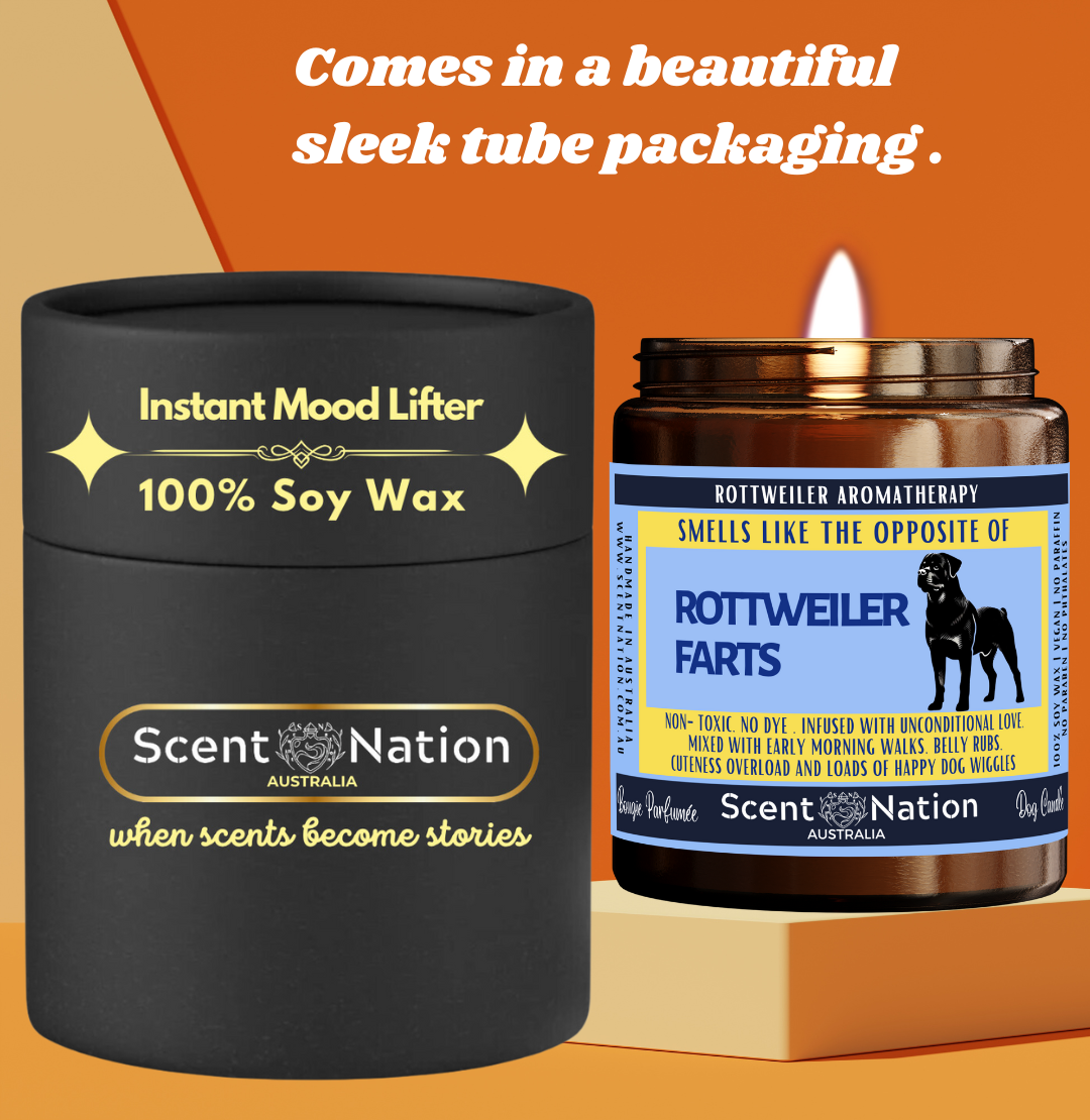 Luxury Dog Owner Gift Box - ROTTWEILER  Soy candle handmade in Australia. Premium Dog Lover Soy Candles