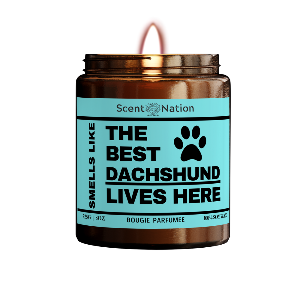 Smells Like The Best Dog (Custom Your Dog Breed) Lives Here Dog Owner Gift - Funny Dog Candle