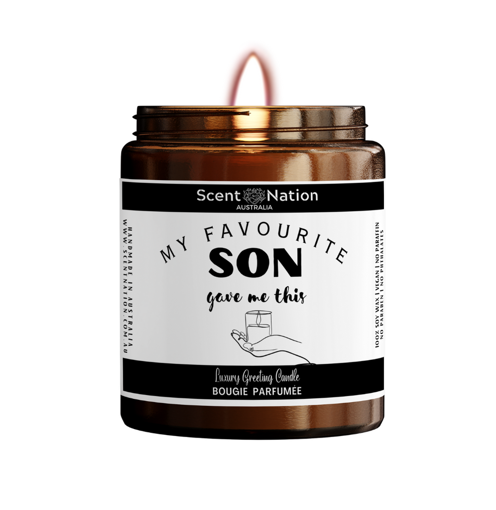 My Favourite Son  Bought Me Th Gift - Scented Soy Candle Australia