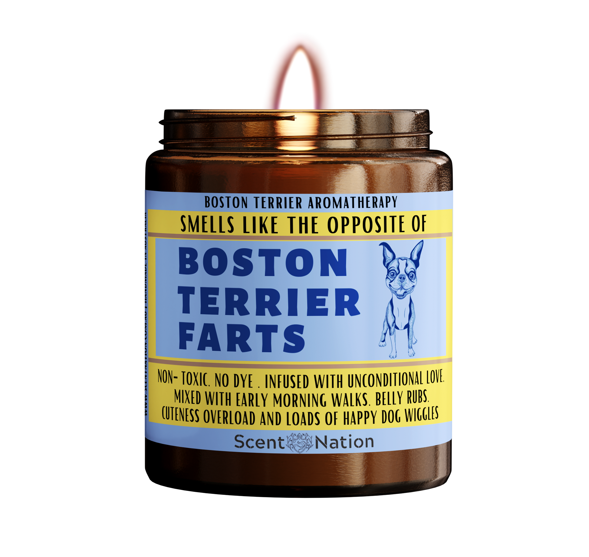 Personalised candle for Boston Terrier dog owners - perfect gifts for dog lovers in Australia 