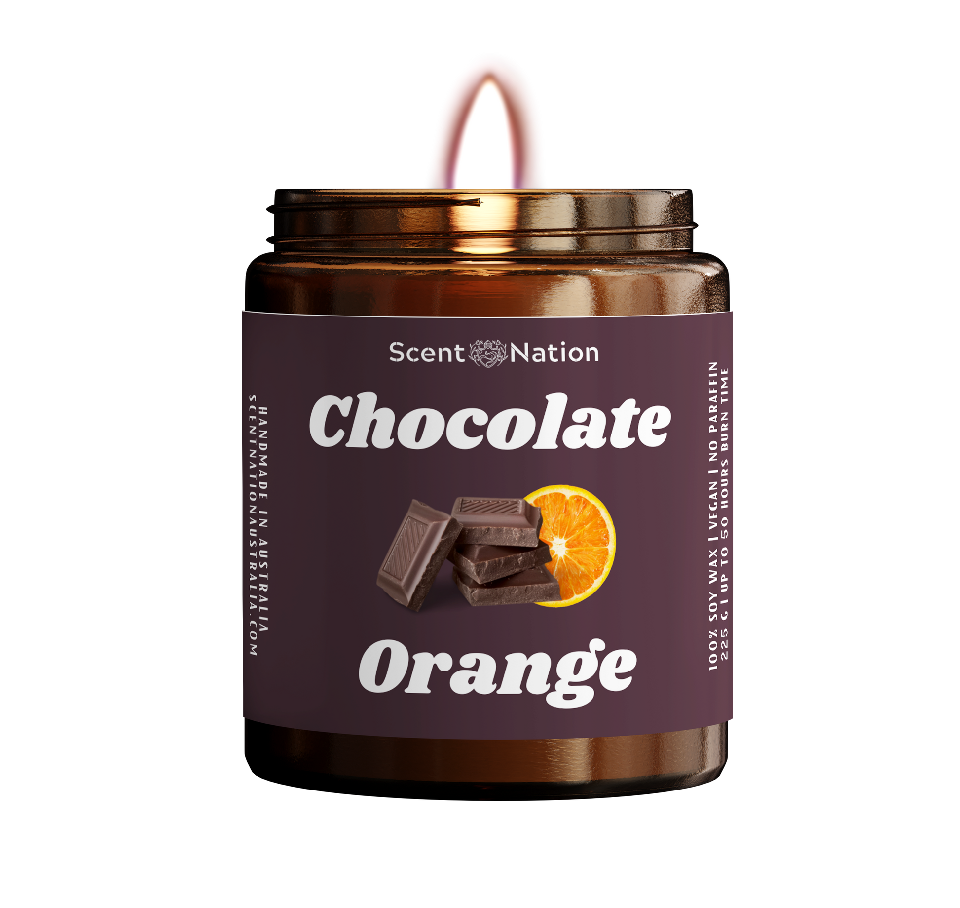 Aromatic chocolate orange soy candle, ideal for gifts or personal enjoyment