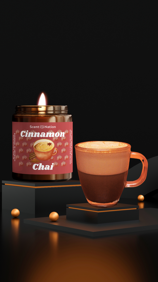 Scent Nation Australia Cinnamon Chai scented candle, 100% soy wax, non toxic, phthalate free, paraben free, Australian made home scents