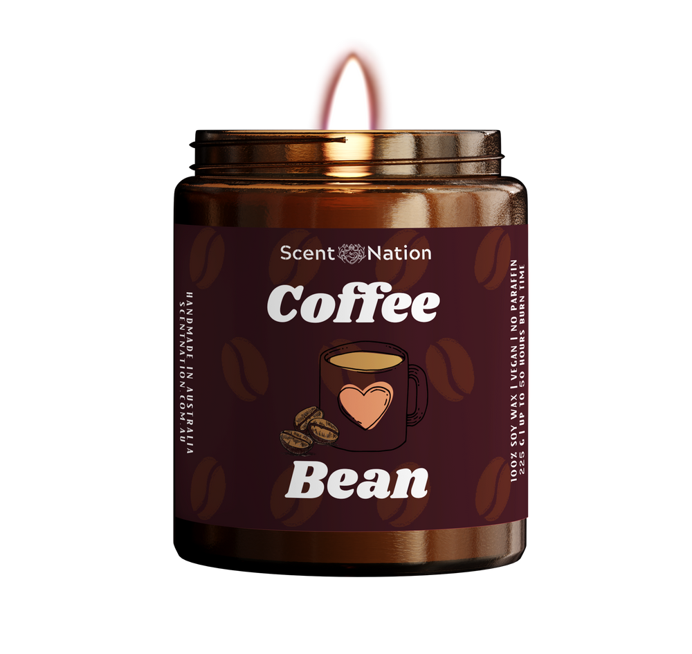 Scented soy candle that captures the essence of roasted coffee beans for an energizing vibe.