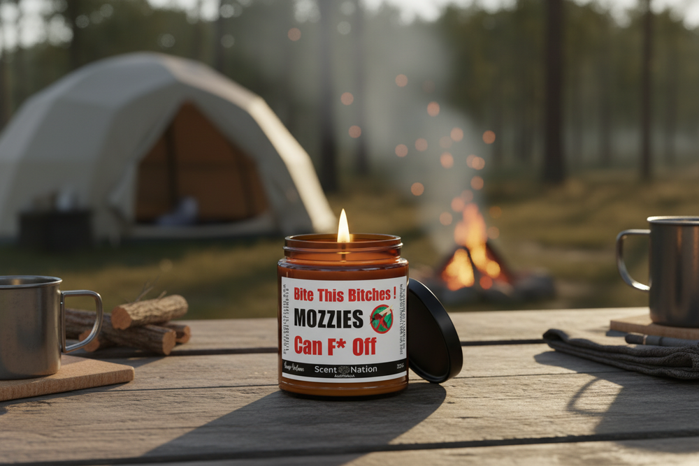 Mosquito repellent candle in camping setting best mosquito repellent candle in Australia