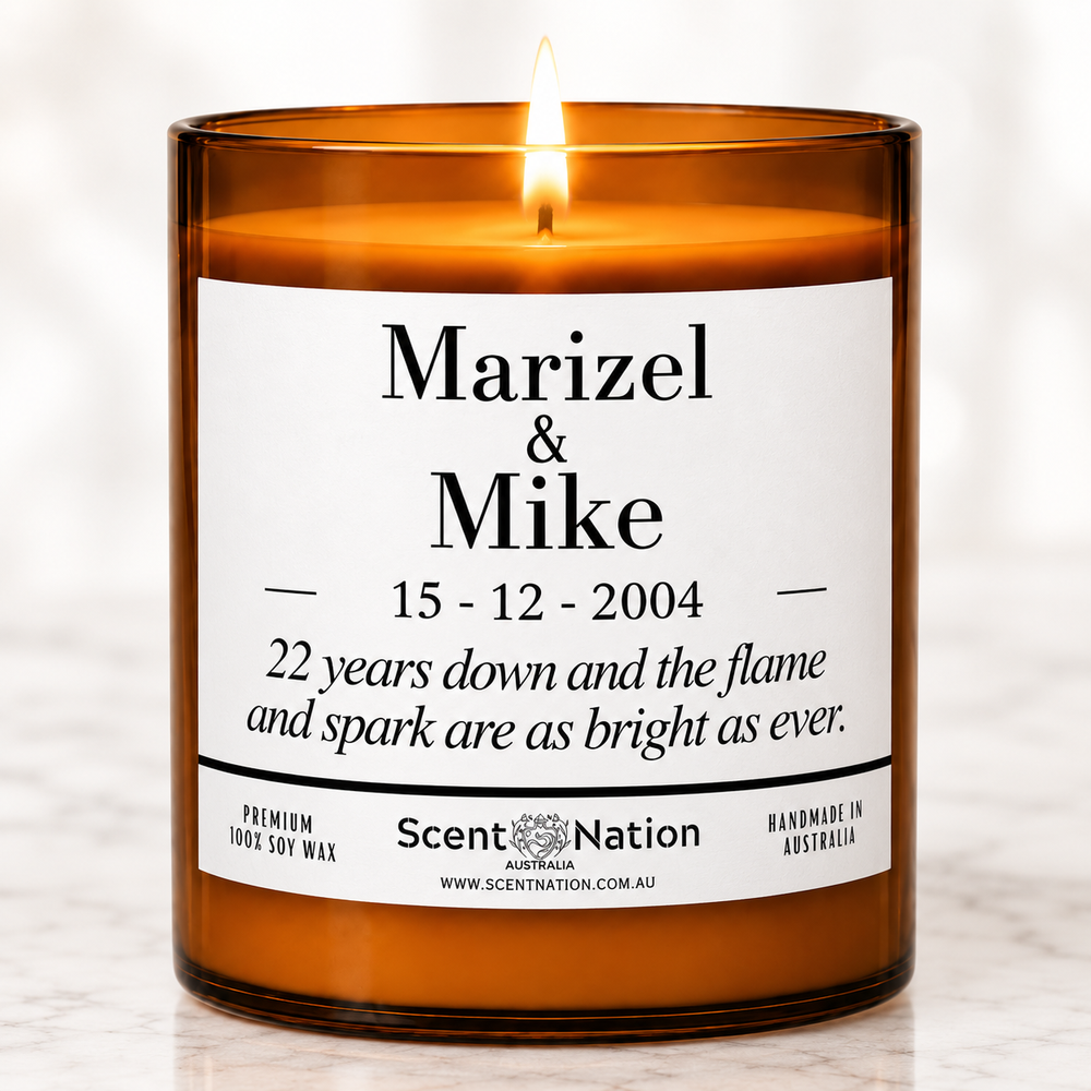 Personalised anniversary gift with name date and message fast shipping australia wide