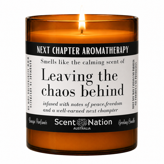New job gift candle Next Chapter Aromatherapy - congratulations and good luck present for a new chapter