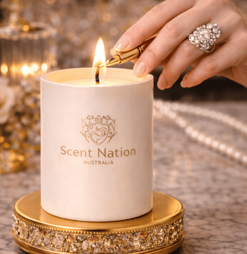 Person_lighting_a_Black_Opium_scented_luxury_candle_in_a_cozy_living_room_by_Scent_Nation_Australia