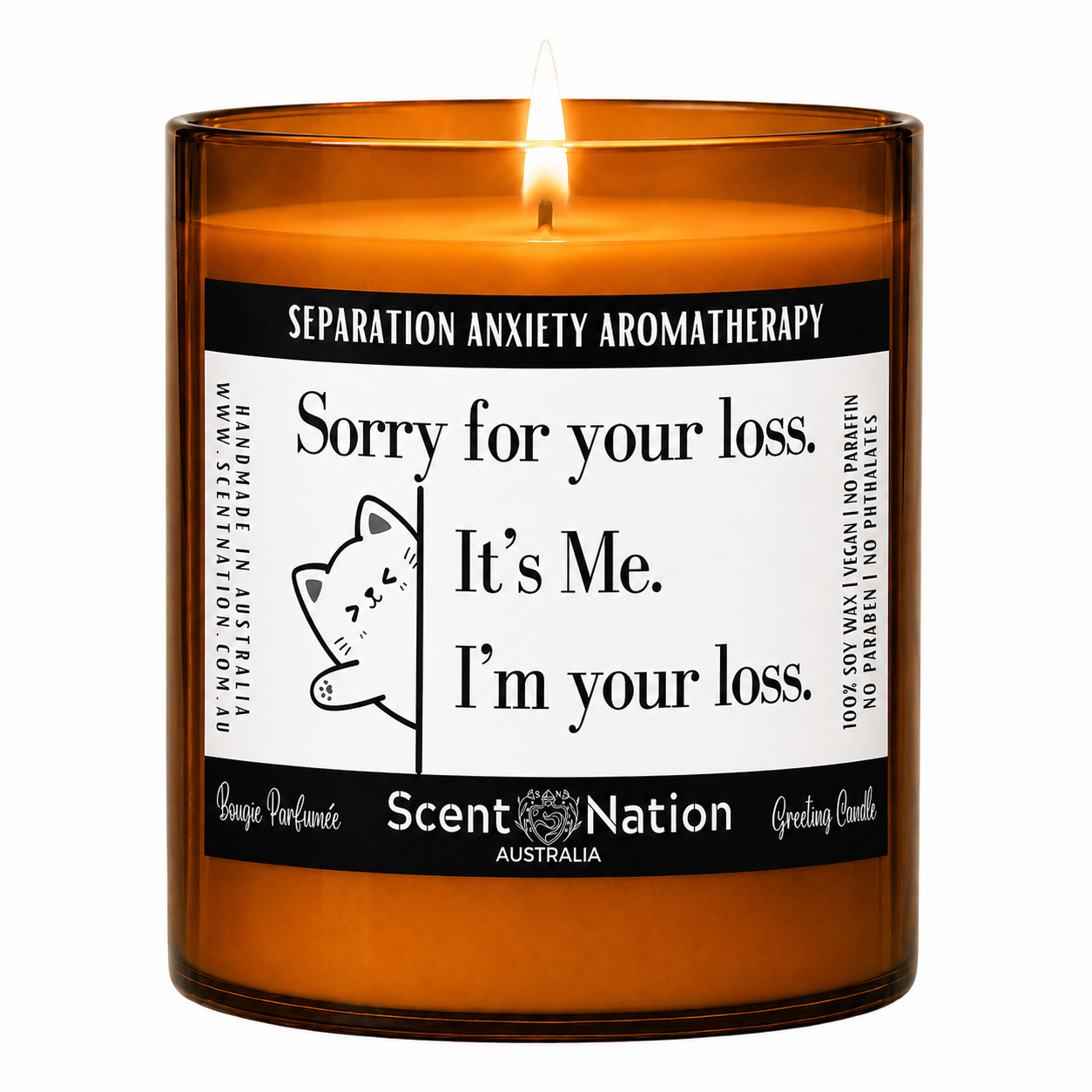 Funny farewell present candle Separation Anxiety - office leaving gift for a coworker