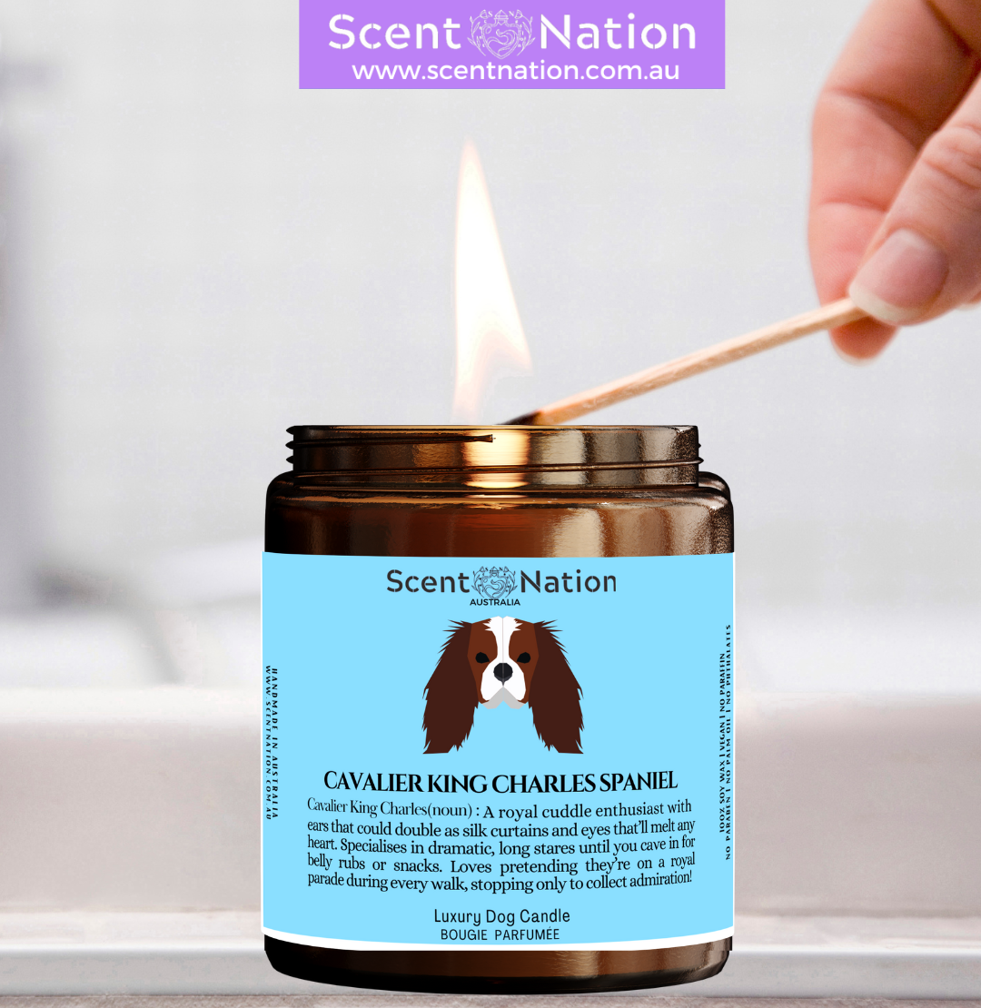 perfect gift for dog trainers, fur parents, dog groomers - Cavalier King Charles Spaniel Candle
