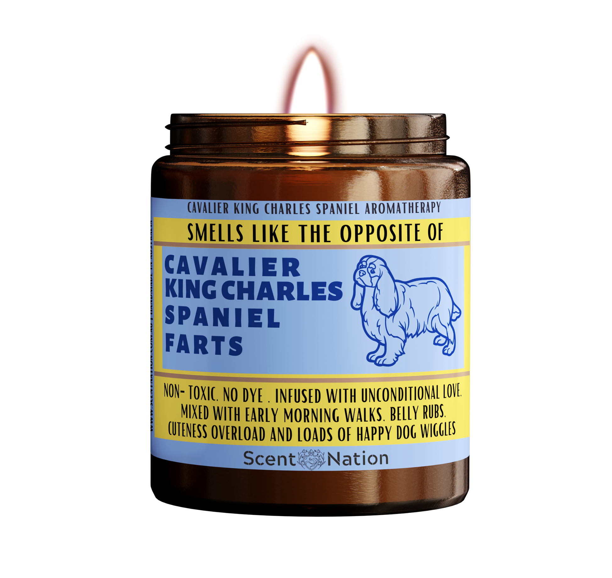 Cavalier King Charles gift in Australia Personalised candle for dog owners - perfect gifts for dog lovers in Australia 