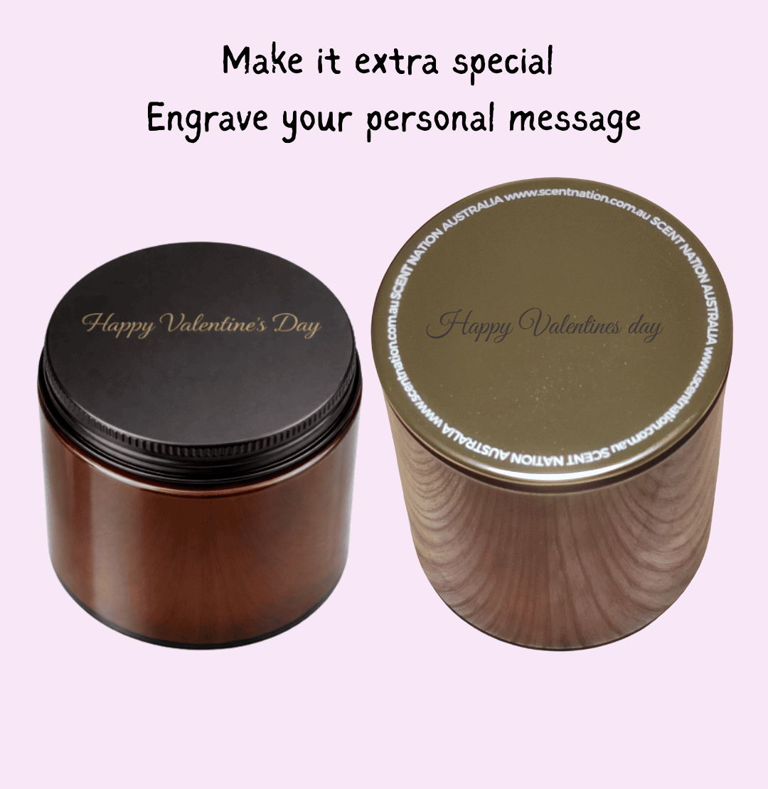 Personalised engraved candle lid - custom gift Australia