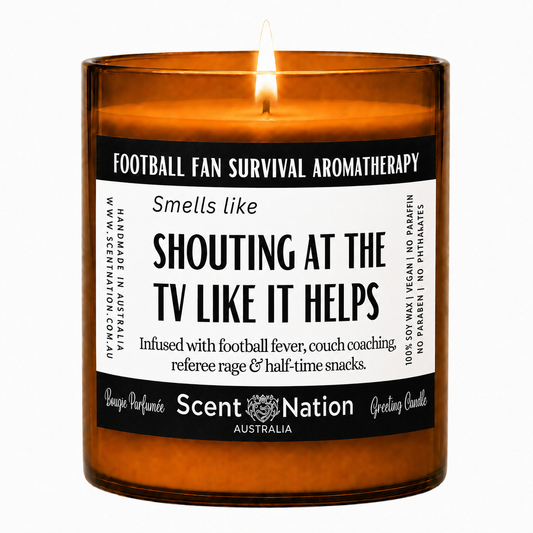 Funny Footy Candle | Football Fan Gift for Him – Smells Like Shouting at the TV