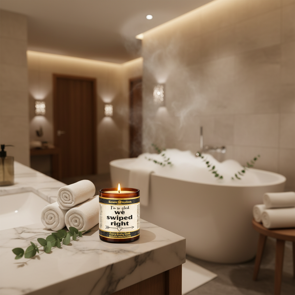 Scent Nation luxury scented candle romantic gift, non toxic soy candle Australia, couples spa night amber jar candle self care