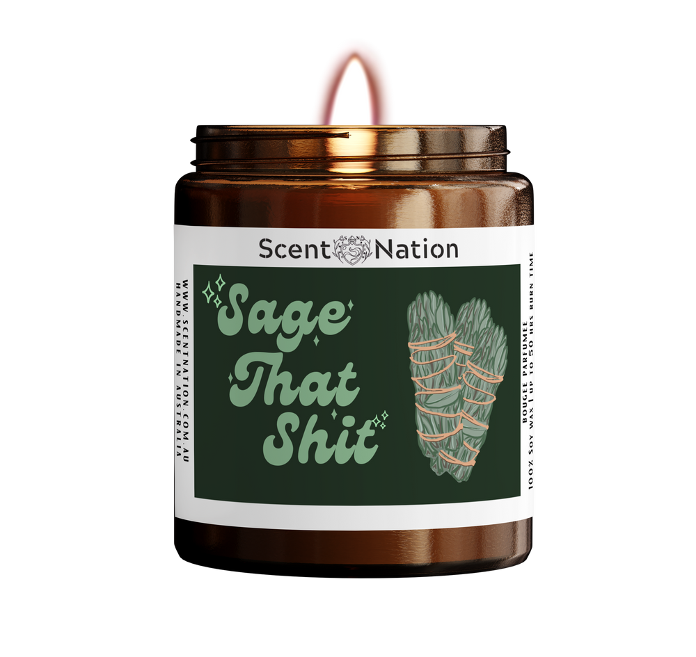 Sage That Shit Candle White Sage Scented Candle made in Australia by Scent Nation