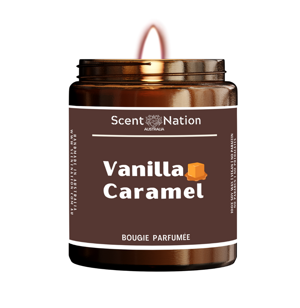 Vanilla Candle of Scent Nation with Vanilla Caramel scent npn toxic soy candle made in australia