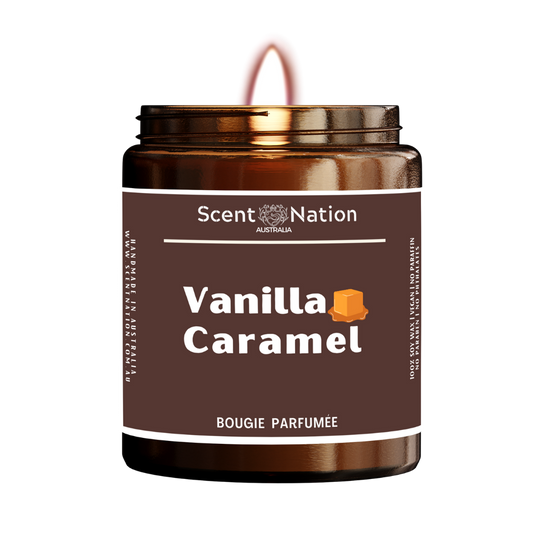 Vanilla Caramel | Scented Soy Candle Australia (Amber Jar)