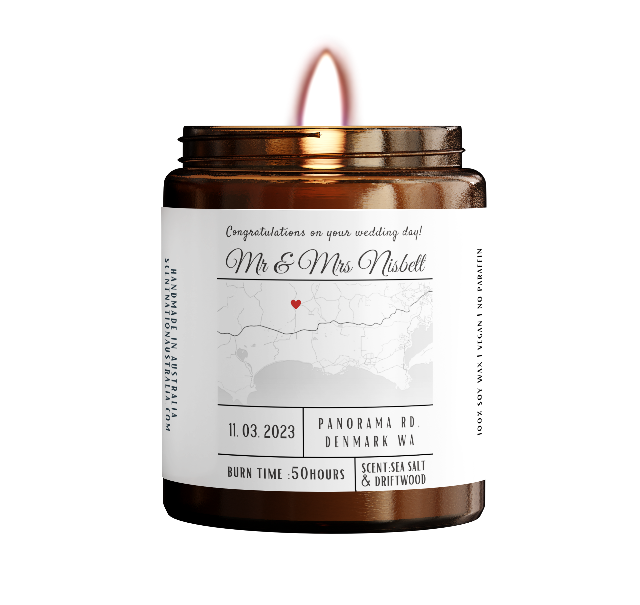 Personalised Map Candle for Engagement Gift - Unique Gift Idea in Aust ...
